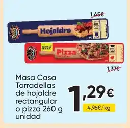 FROIZ Masa Casa Tarradellas de hojaldre rectangular o pizza oferta
