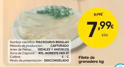 FROIZ Filete de granadero oferta