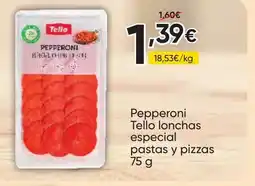 FROIZ TELLO Pepperoni lonchas especial pastas y pizzas oferta