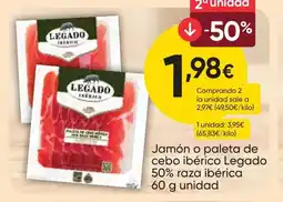 FROIZ LEGADO Jamón o paleta de cebo ibérico 50% raza ibérica oferta