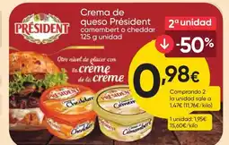 FROIZ PRÉSIDENT Crema de queso oferta