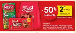 FROIZ Nestlé Barritas wafer de galleta y chocolate con lech extrafino Mini Choc o chocolate Jungly oferta