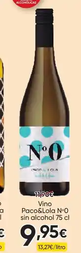 FROIZ PACO & LOLA Vino Nº0 sin alcohol oferta