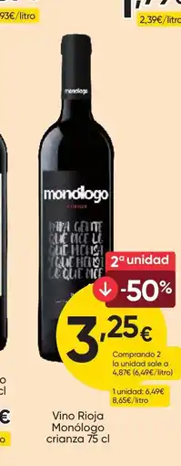 FROIZ MONÓLOGO Vino Rioja crianza oferta