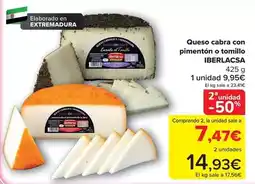 Carrefour Queso cabra con pimenton o tomillo oferta
