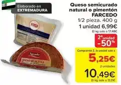 Carrefour Farcedo - queso semicurado natural o pimenton oferta