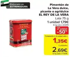 Carrefour Vara del rey - pimenton de la vera dulce, picante o agridulce oferta