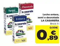 Carrefour La casareña - leche entera, semi o desnatada oferta