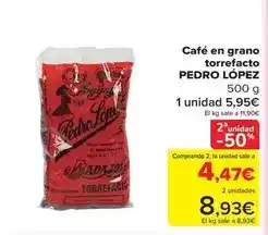 Carrefour Pedro - cafe en grano torrefacto oferta
