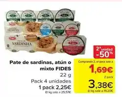 Carrefour Pate de sardinas, atun o mixto oferta