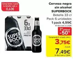 Carrefour Super bock - cerveza negra sin alcohol oferta