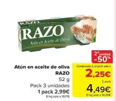 Carrefour Razo - atun en aceite de oliva oferta