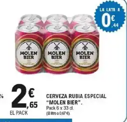 E.Leclerc MOLEN Cerveza rubia especial oferta