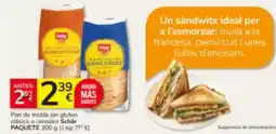 Consum Schär - pan de molde sin gluten classico o cereales oferta