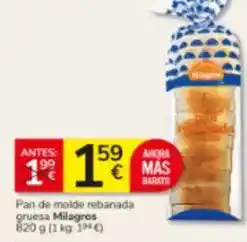 Consum Mas - pan de molde rebanada gruesa oferta