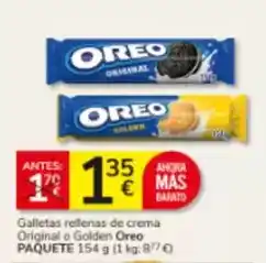 Consum Oreo - galletas rellenas de crema original o golden oferta