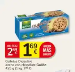 Consum Gullón - galletas digestive avena con chocolate oferta