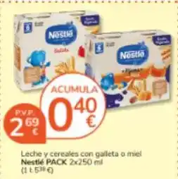 Consum Nestlé - leche y cereales con galleta o miel oferta