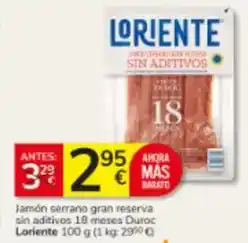 Consum Loriente - jamón serrano gran reserva sin aditivos 18 meses oferta