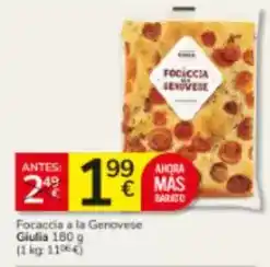 Consum Mas - focaccia a la genovese oferta