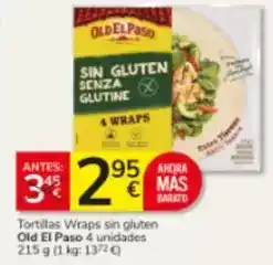 Consum Old el paso - tortillas wraps sin gluten oferta