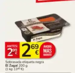 Consum El zagal - sobrasada etiqueta negra oferta