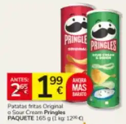 Consum Pringles - patatas fritas original o sour cream oferta