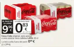 Consum Coca-cola - original, zero azucar o zero azucar zero cafeina oferta
