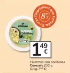 Consum Consum - hummus con aceitunas oferta