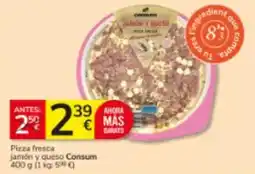 Consum Consum - pizza fresca jamón y queso oferta