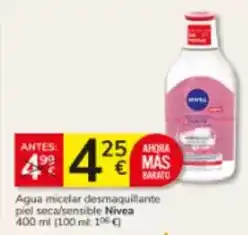 Consum Nivea - agua micelar desmaquillante piel seca/ sensible oferta