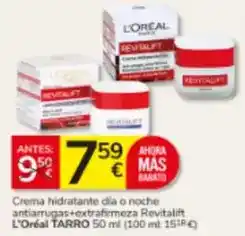 Consum L'oréal - crema hidratante dia o noche antiarrugas+extrafimmeza revitalift oferta