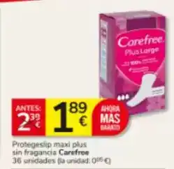 Consum Carefree - protegeslip maxi plus sin fragancia oferta