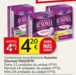 Consum Ausonia - compresas incontinencia oferta