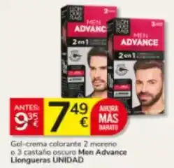 Consum Advance - gel-crema colorante 2 moreno o 3 castafio oscuro men llongueras oferta
