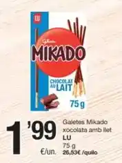 SPAR Fragadis Lu - galetes mikado xocolata amb llet oferta