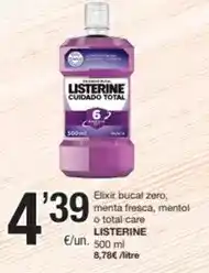 SPAR Fragadis Listerine - elixir bucal zero, menta fresca, mentol o total care oferta