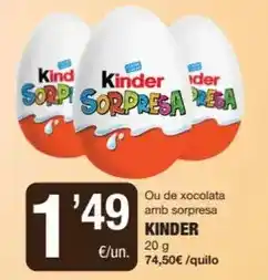 SPAR Fragadis Kinder - ou de xocolata amb sorpresa oferta