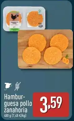 ALDI Hamburguesa pollo zanahoria oferta