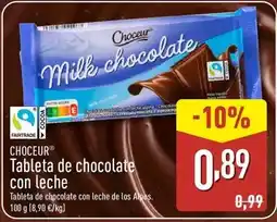 ALDI Choceur - tableta de chocolate con leche oferta