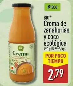 ALDI Bio - crema de zanahorias y coco ecologica oferta