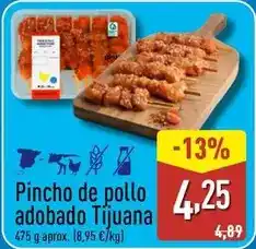 ALDI Pincho de pollo adobado tijuana oferta