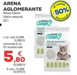 Kiwoko Nova clean - arena aglomerante ultra natural oferta