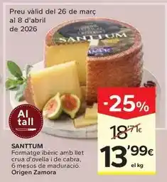 Caprabo Santtum - formatge iberic amb llet crua d'ovella i de cabra oferta