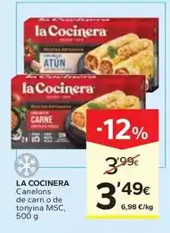 Caprabo La cocinera - canelons de carn o de tonyina msc oferta