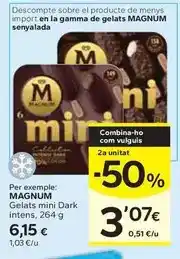 Caprabo Magnum - gelats mini dark intens oferta