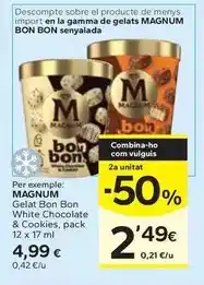 Caprabo Magnum - gelat bon bon white chocolate & cookies oferta