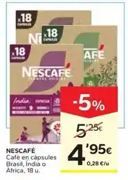 Caprabo Nescafé - cafe en capsules brasil, india o africa oferta