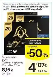 Caprabo L'or - cafe en capsules ristretto oferta
