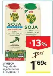 Caprabo Vivesoy - beguda de soja superior o lleugera oferta